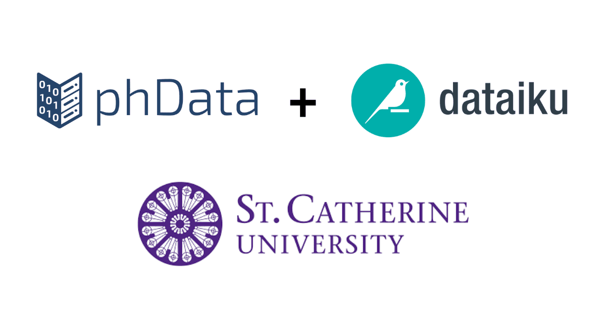 3 logos, 1 from phData, 1 from Dataiku, and 1 from St. Catherine University